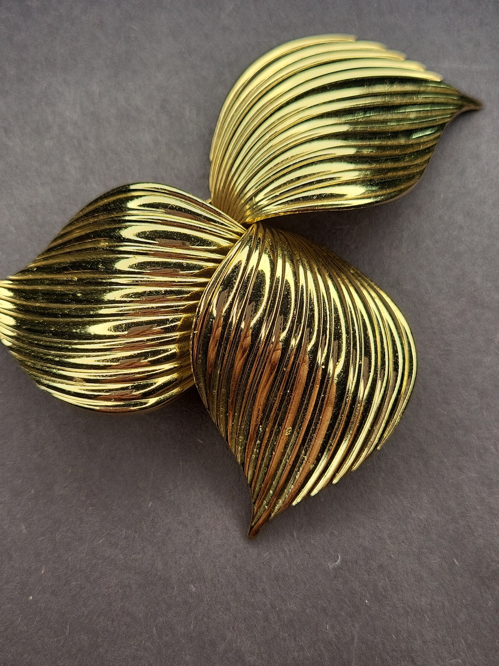 Dior Gold Triple Leaf Brooch